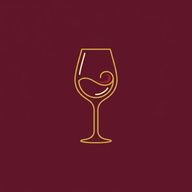 My Own Cuvée Logo — goldenes Weinglas auf Bordeaux